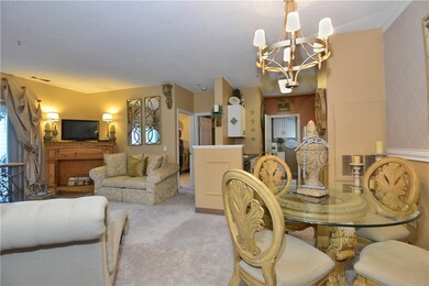 Living room with soaring 9' ceilings!