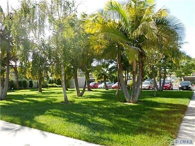 Park like greenbelt in front of building