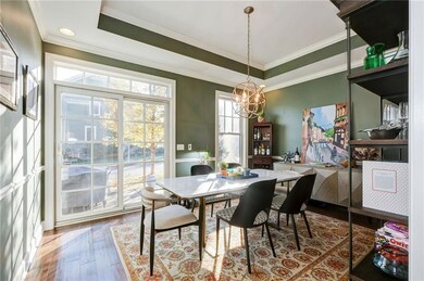 Spacious dining room with coffered ceiling