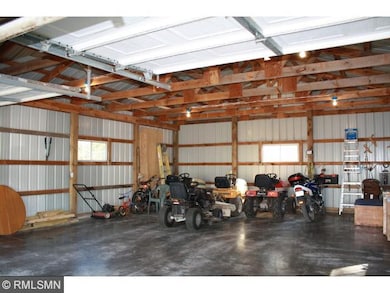Garage interior with new cement floor.