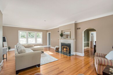 Gas log fireplace in living room