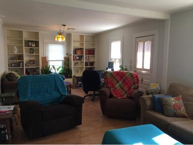 Large living with bookcases