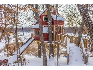 Lakeside tree house w/slide