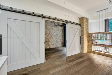 Barn door partially closed