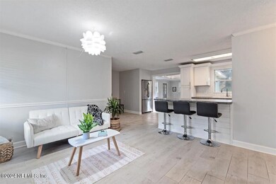 Open living into kitchen & dining area