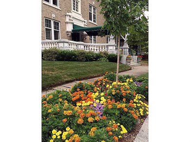 Exterior Front. Spring time