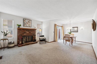 Open concept between living room & dining room. Th