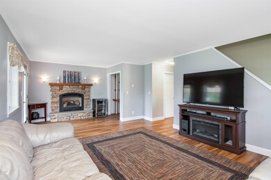 The gas fireplace will keep you cozy during colder