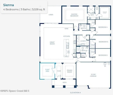 Sienna A with Flex Space and 3 Car Front