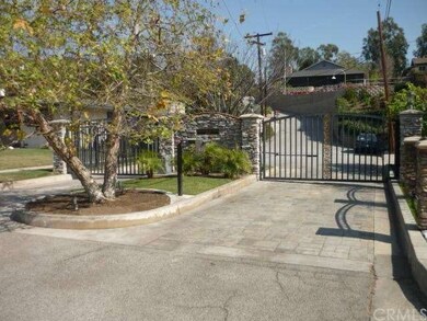 Front gate at entrance to private street