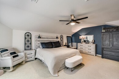 Upstairs Game Room floors, and ceiling fan