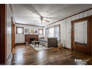 Living room with fireplace