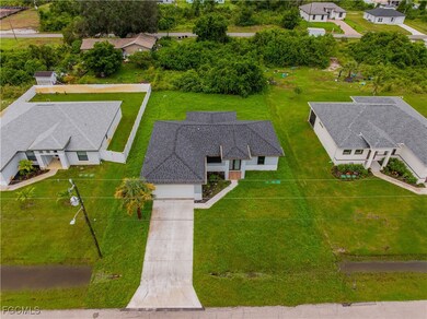 Aerial perspective of suburban area
