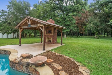Awesome pavilion with brick fireplace to enjoy out