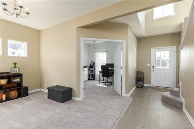 French doors shown open to first floor office!