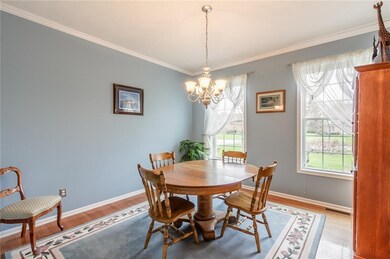 Large Dining room with lots of light.