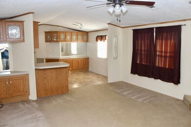 living room into kitchen