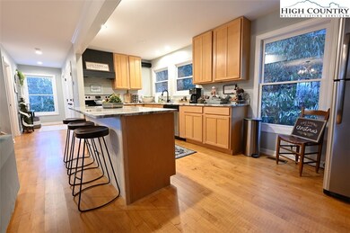 Bar top seating in kitchen