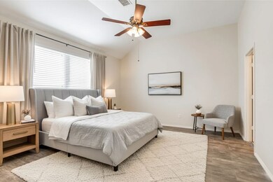 Digitally staged Primary Bedroom. Concept 1