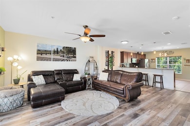 Family room open to the spacious kitchen