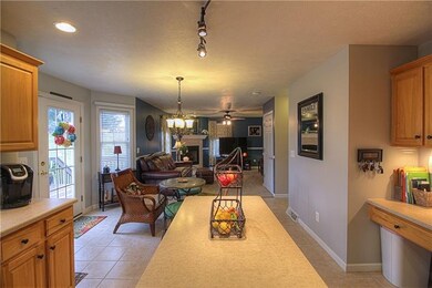 View of the living room from the kitchen