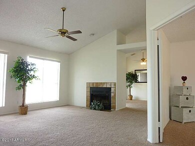 Spacious Living Room With Fireplace