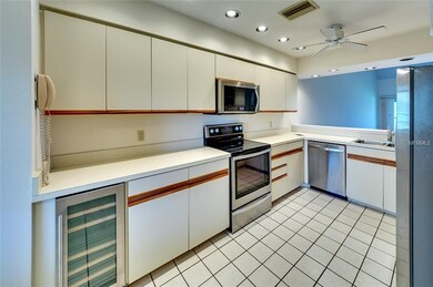 Kitchen opens to dining room/living room area with