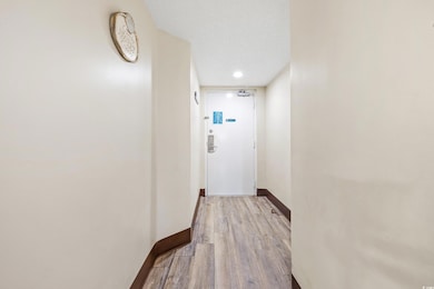 Hall featuring light hardwood / wood-style floors 