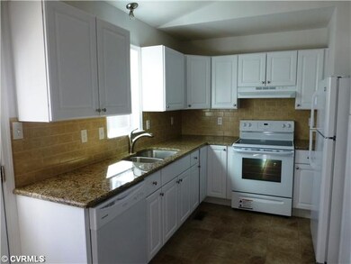 Kitchen - Ceramic tile floor and backsplash, grani
