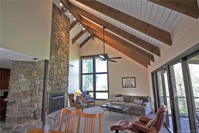 Vaulted ceilings,  floor to ceiling stone gas-log 