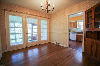 Dining room with hutch