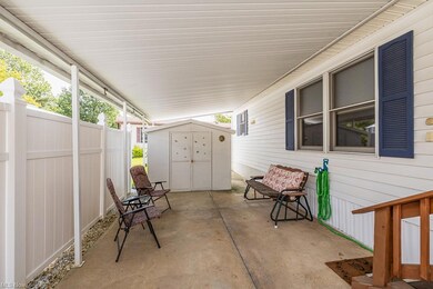 View of terrace with a shed