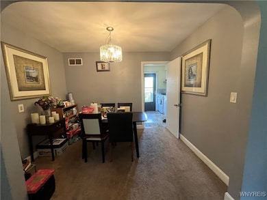 view toward kitchen & back door