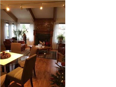 Vaulted ceilings in the living area