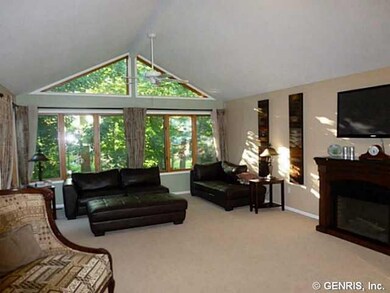 Living Room. Living Room windows overlook the wood