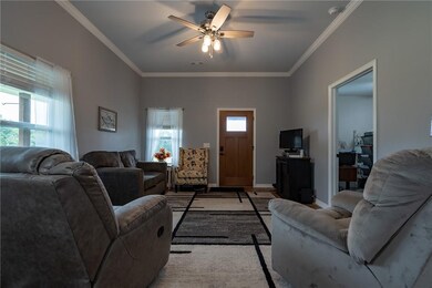 Beautiful living room with crown molding!