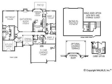Willow plan: 3BR, 3.5BA; plus bonus room