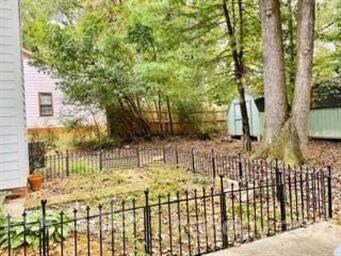 Fenced in area in backyard