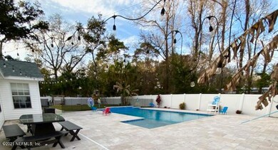Pool with Travertine Deck
