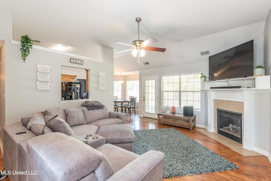 Living room with gas fireplace