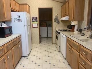 Kitchen into laundry room