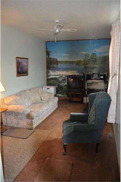 Family room with new carpet