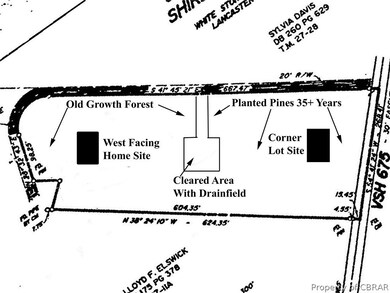 Three potential building sites: An eastern corner