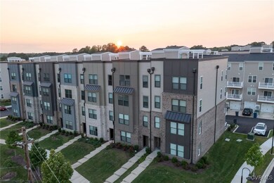 View of outdoor building at dusk