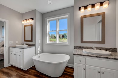 Dual Vanities with Soaker Tub