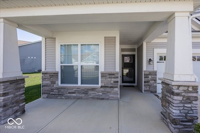 Large covered porch entry