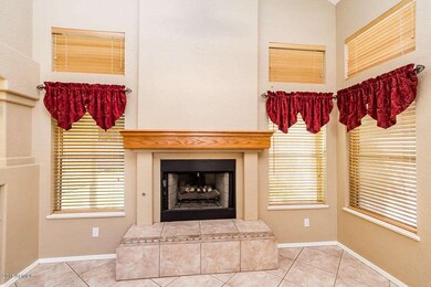 GAS FIREPLACE WITH OAK MANTLE