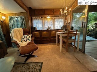 Dinette and chairs close to the porch