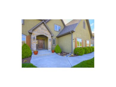 The front entryway provides a wide walkway, Stone 