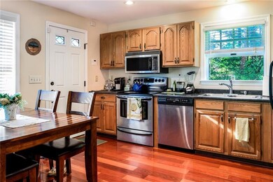 Kitchen with side entry.